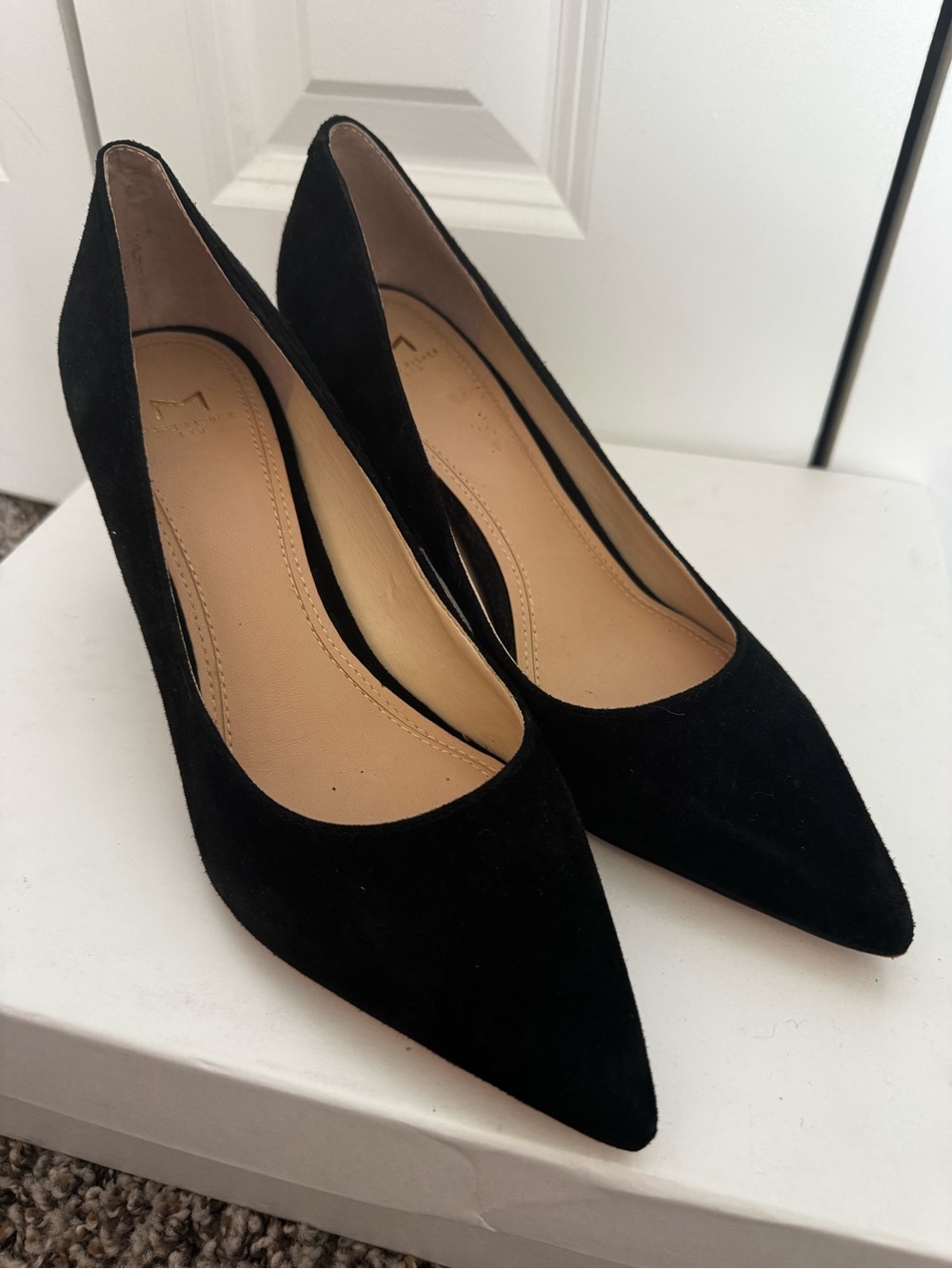 Marc Fisher Black Suede Pointed-Toe Women’s Pumps